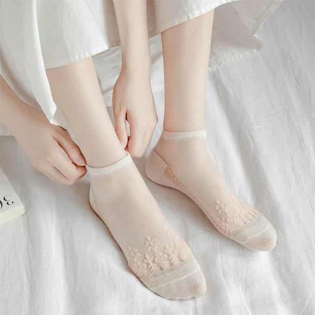Summer Crystal Glass Thin Socks