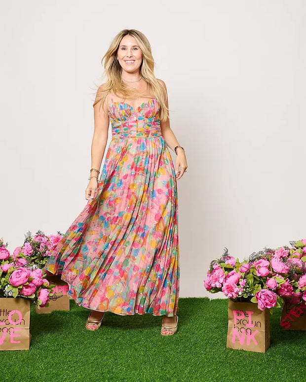 Pleated Corset Gown