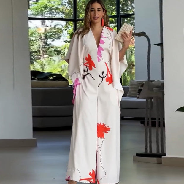 Fashionable Contrast Color, V-neck Design Slim Jumpsuit