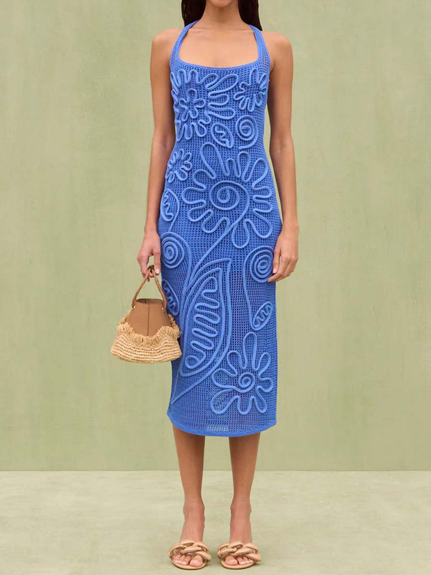 Elegant Square Collar Knit Dress