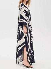 One-shoulder Printed Loose Maxi Dress