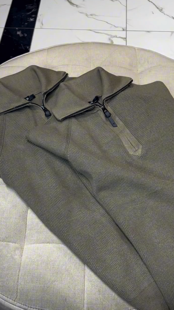 POLO Knit Quarter Zip Sweatshirt