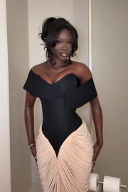 Round Neck Sleeveless Backless Side Drape Dress