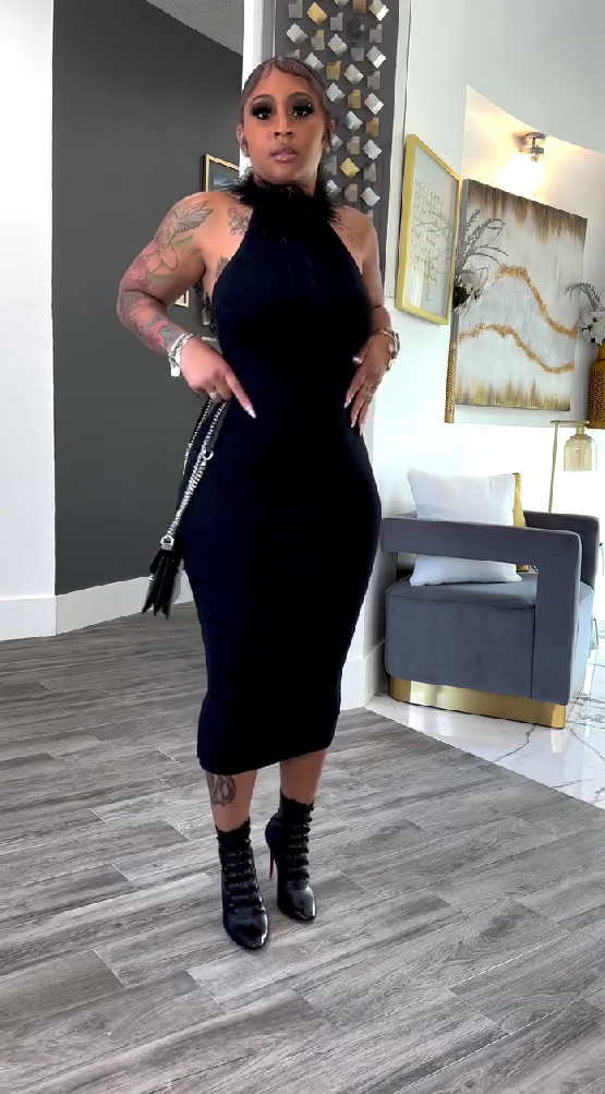 Black sleeveless maxi dress