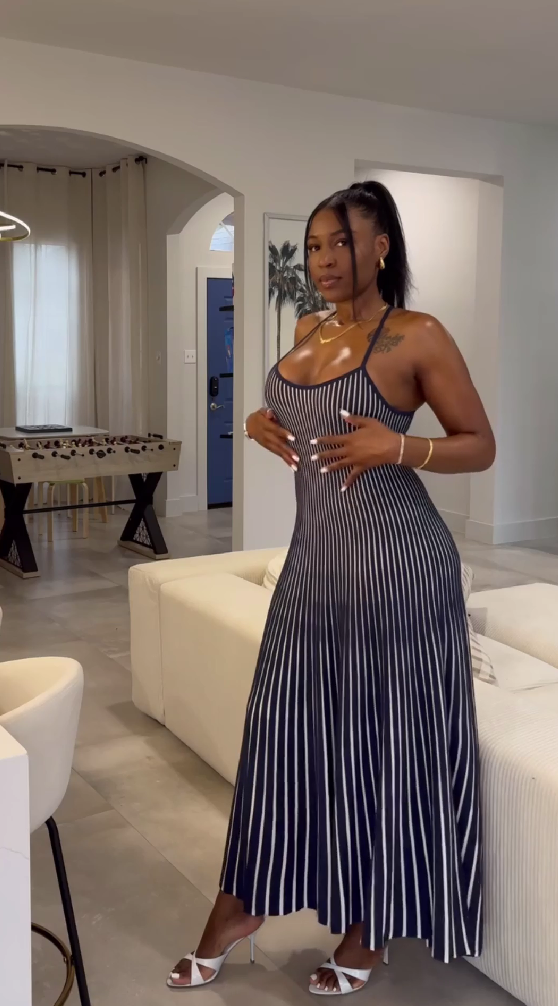 Striped Sexy Sleeveless Dress