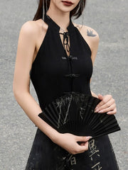 Cheongsam style knitted top + skirt