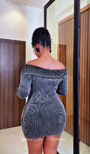 Temperament line long sleeve hip dress