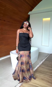 Tie-dye high waist dress