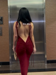 ins style sexy backless suspender hip dress