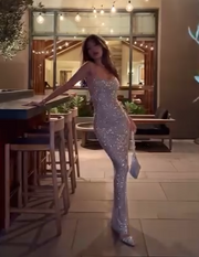 French hot diamond dress | high-end luxury evening dress