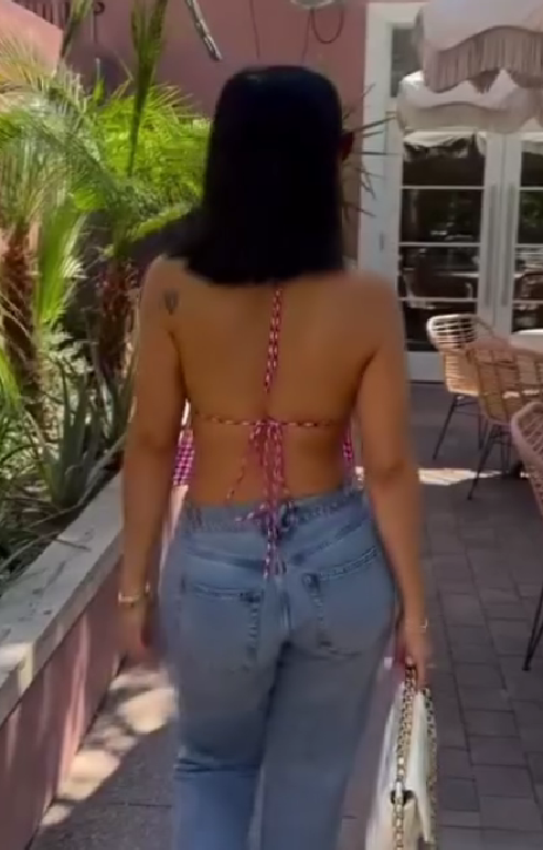 Sexy chest-wrapped lace-up plaid top