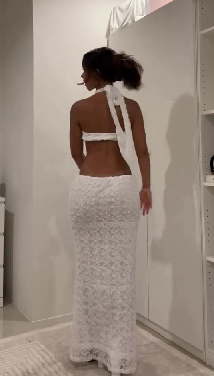 White elegant holiday dress