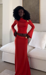 Elegant slant collar dress