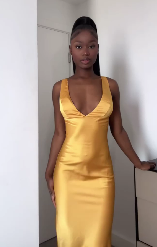 Sexy slim-fit deep v dress