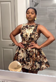 Summer new round neck printed sleeveless dress