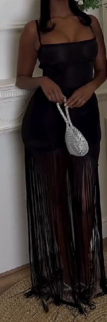 Sleeveless Sexy Suspender Tassel Splicing Dress