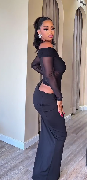 Temperament sexy one shoulder mesh see-through dress