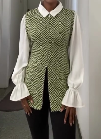Round Neck Button Top Fashion Vest