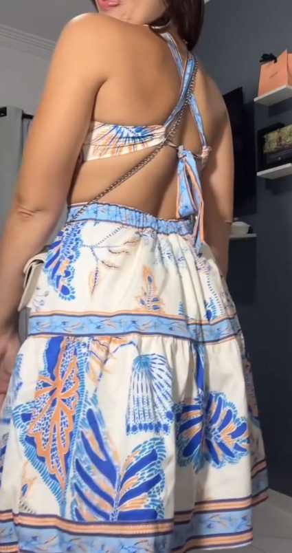 Holiday print dress set