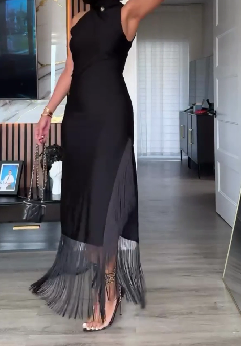 Sleeveless Organza Mermaid Maxi Dress