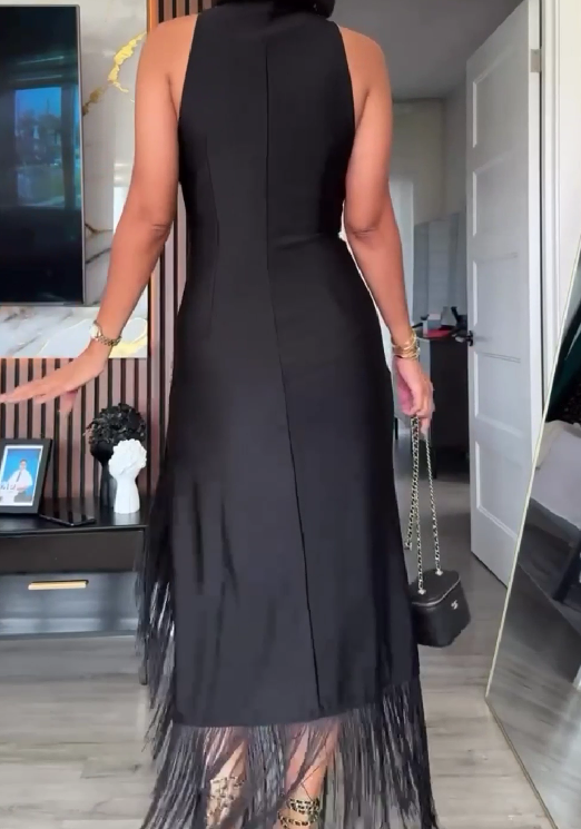 Sleeveless Organza Mermaid Maxi Dress