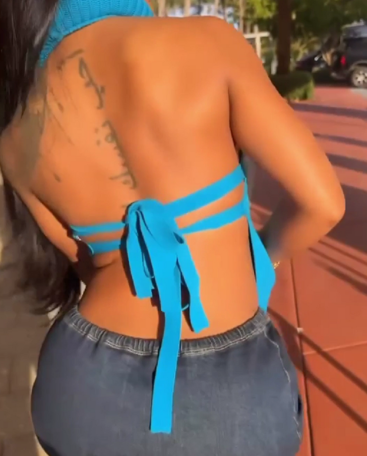 Vintage Backless Sleeveless Halter Top