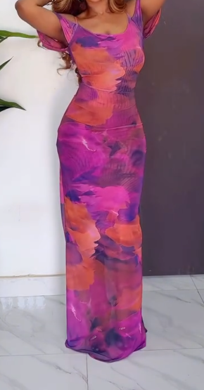 Sleeveless tie-dye dress