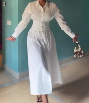 Spring new casual single-breasted dress