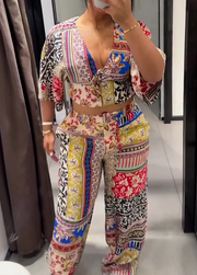 French patchwork print suit