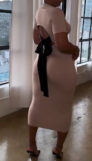 Backless Bow Slim Dress