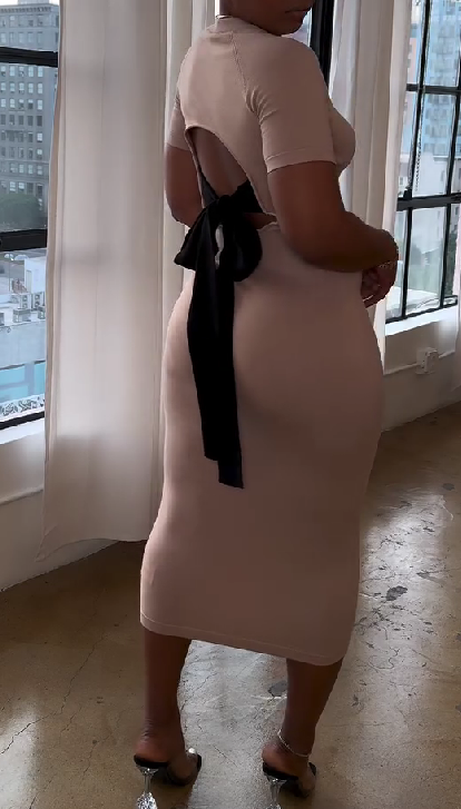 Backless Bow Slim Dress