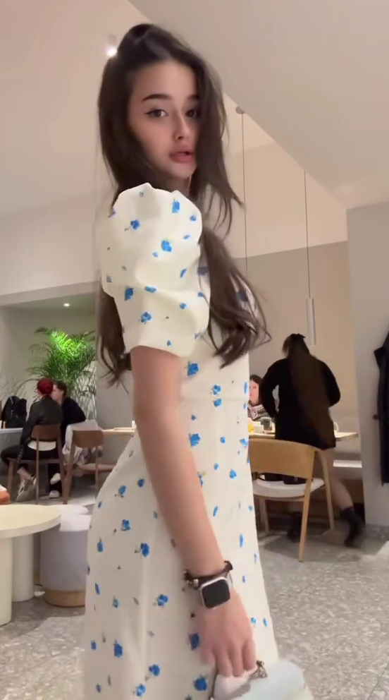 European and American French style floral short sleeve dress