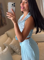 Summer cool blue suit