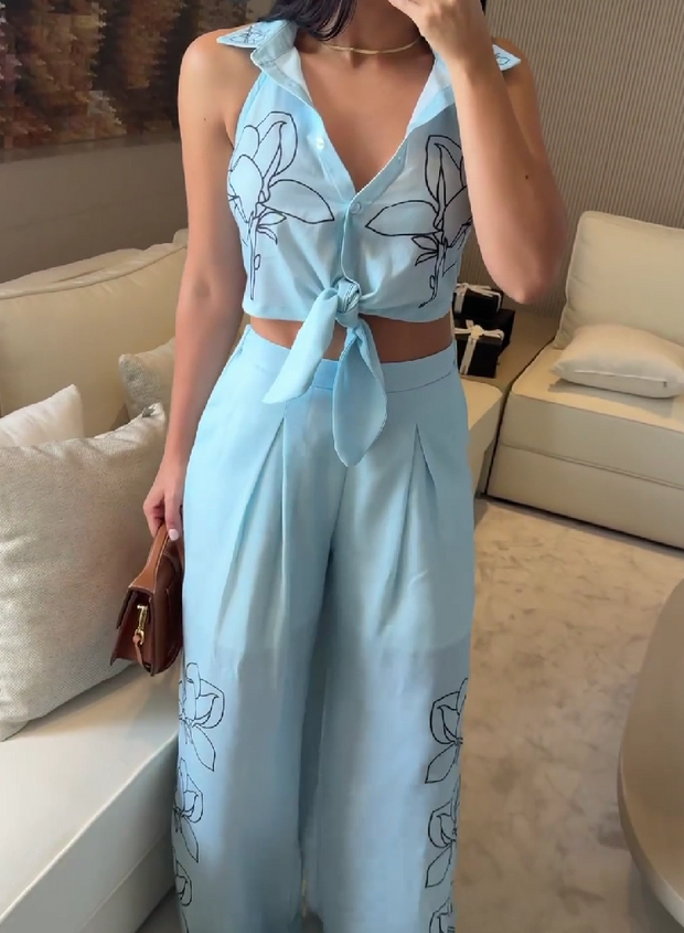 Summer cool blue suit