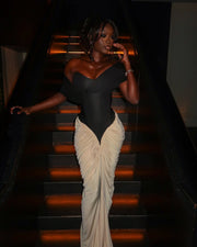 Round Neck Sleeveless Backless Side Drape Dress