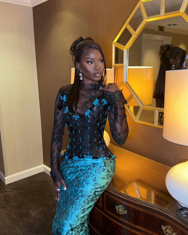 See-through lace dress