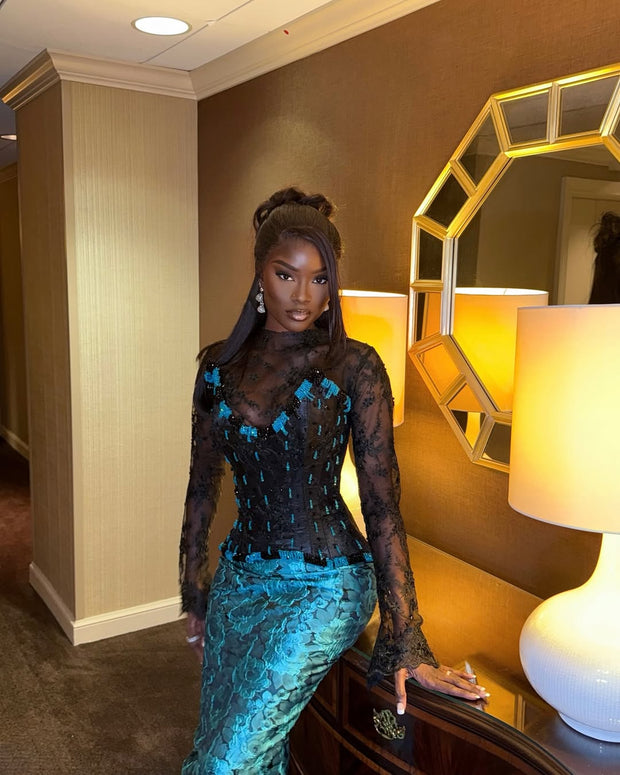 See-through lace dress
