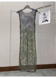 Sexy vest dress with sparkling rhinestones
