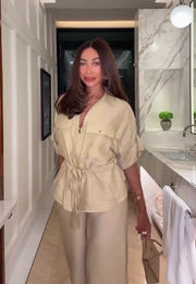 Fashion lapel loose shirt and trousers suit