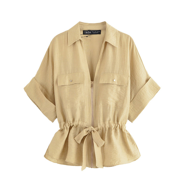 Fashion lapel loose shirt and trousers suit