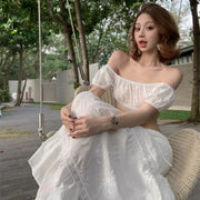 Holiday style lace patchwork dress