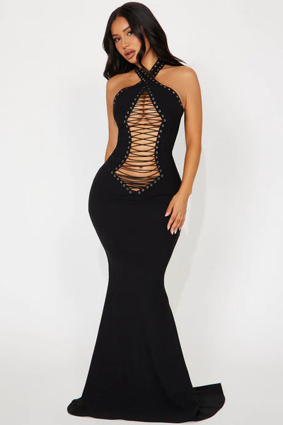 Lace Up Maxi Dress