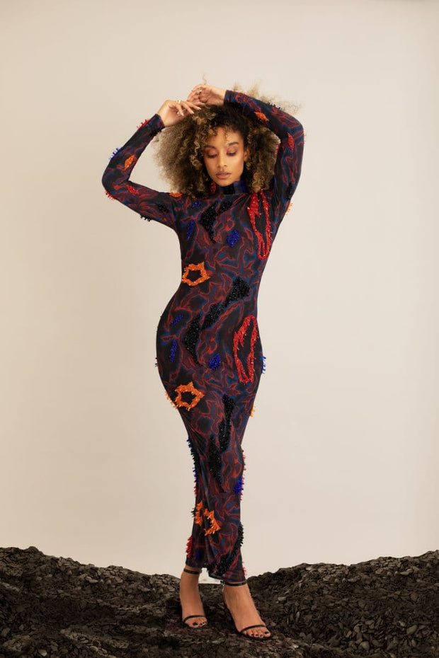 MIDNIGHT BLUE ANKLE LENGTH DRESS
