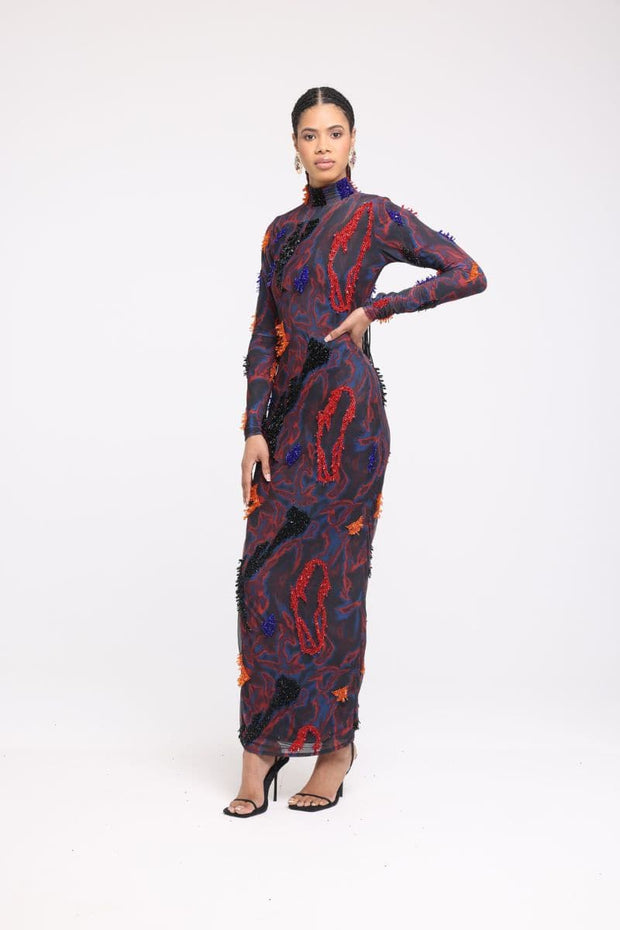 MIDNIGHT BLUE ANKLE LENGTH DRESS