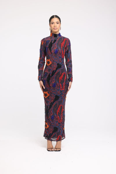 MIDNIGHT BLUE ANKLE LENGTH DRESS