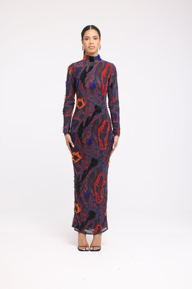 MIDNIGHT BLUE ANKLE LENGTH DRESS