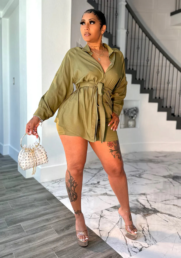 Ebony Linen Short Set (New)