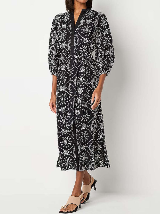 Eyelet Detail Cardigan Dress
