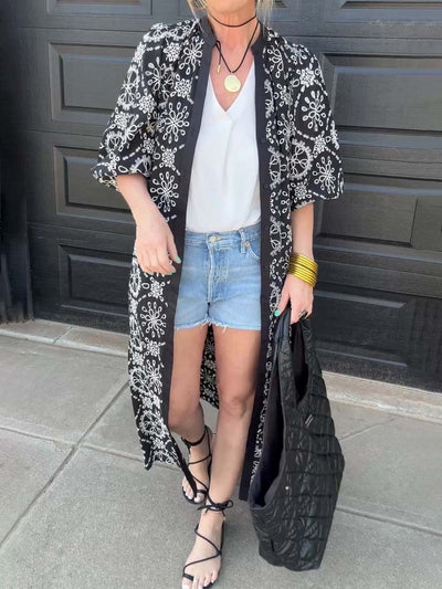 Eyelet Detail Cardigan Dress