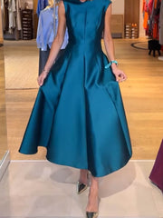 Boat Neck Backless Party Dress